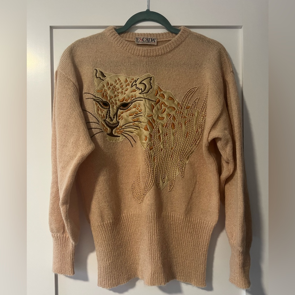 Escada Sweater With Lion Embroidery.